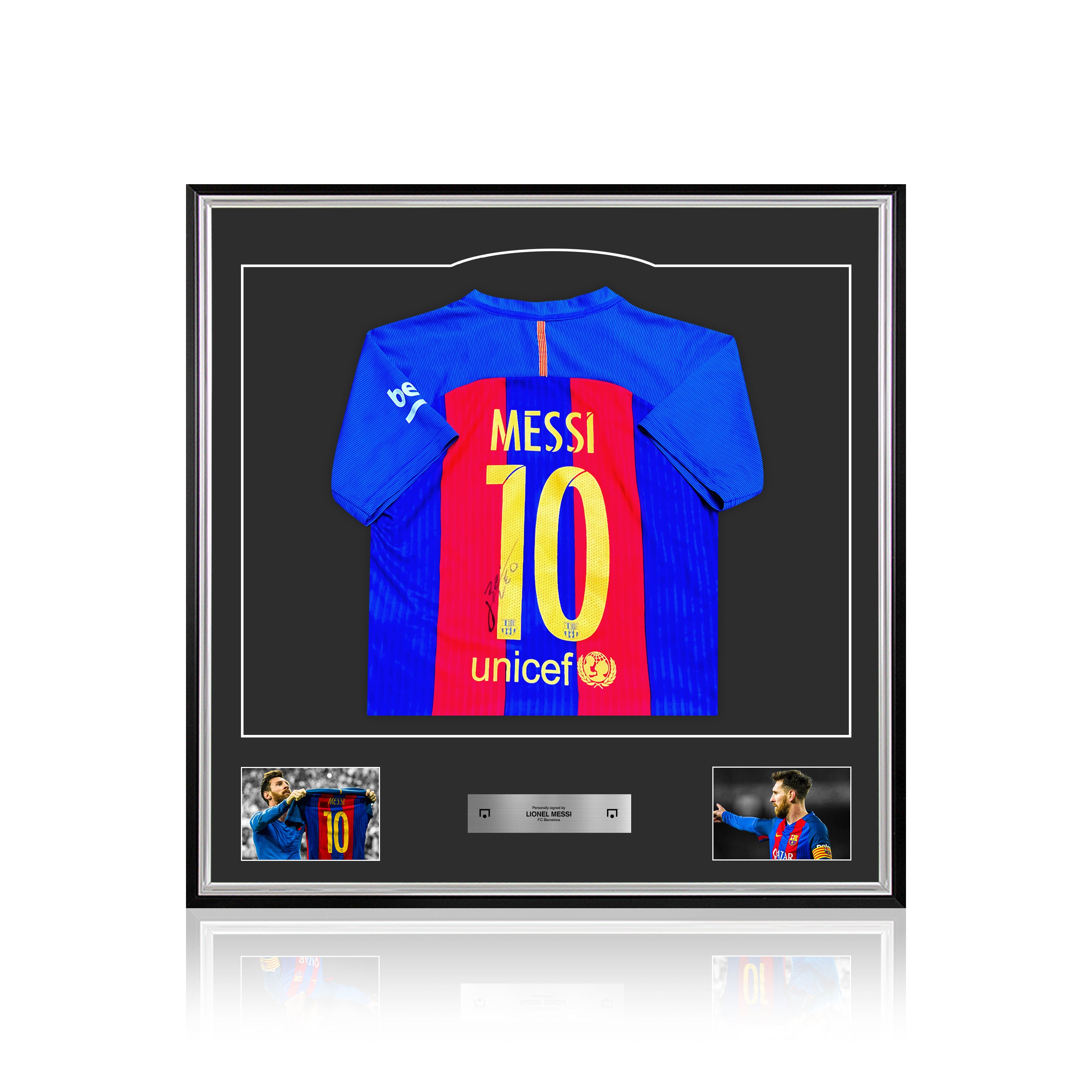 Lionel Messi gesigneerd en ingelijst FC Barcelona thuisshirt 16/17