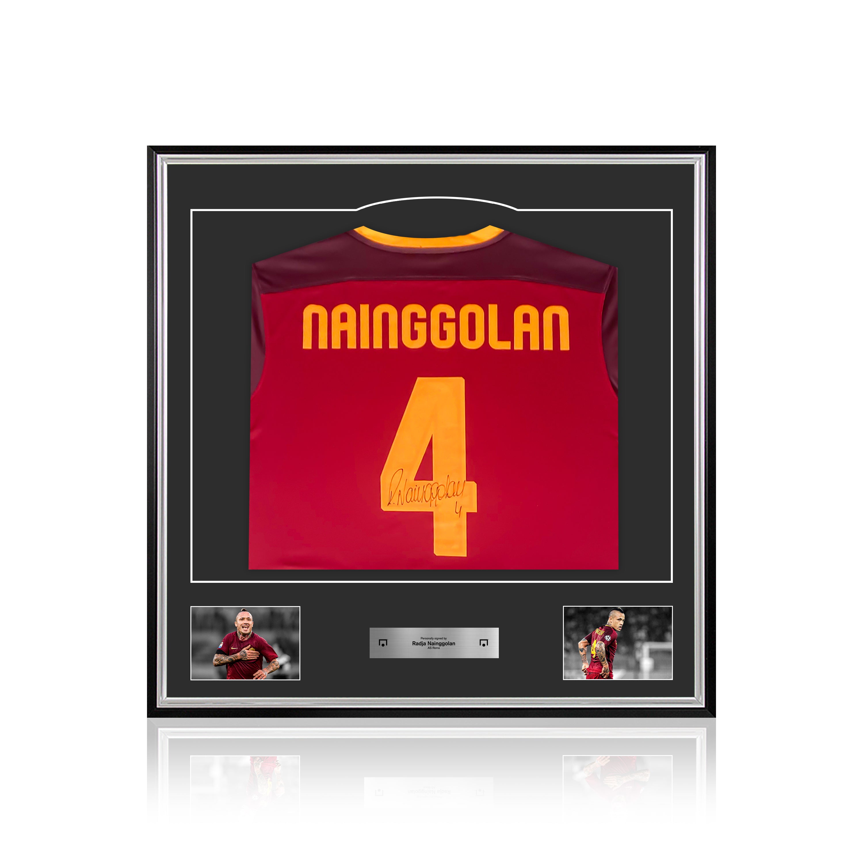 Radja Nainggolan gesigneerd en ingelijst AS Roma 2015-16 home shirt