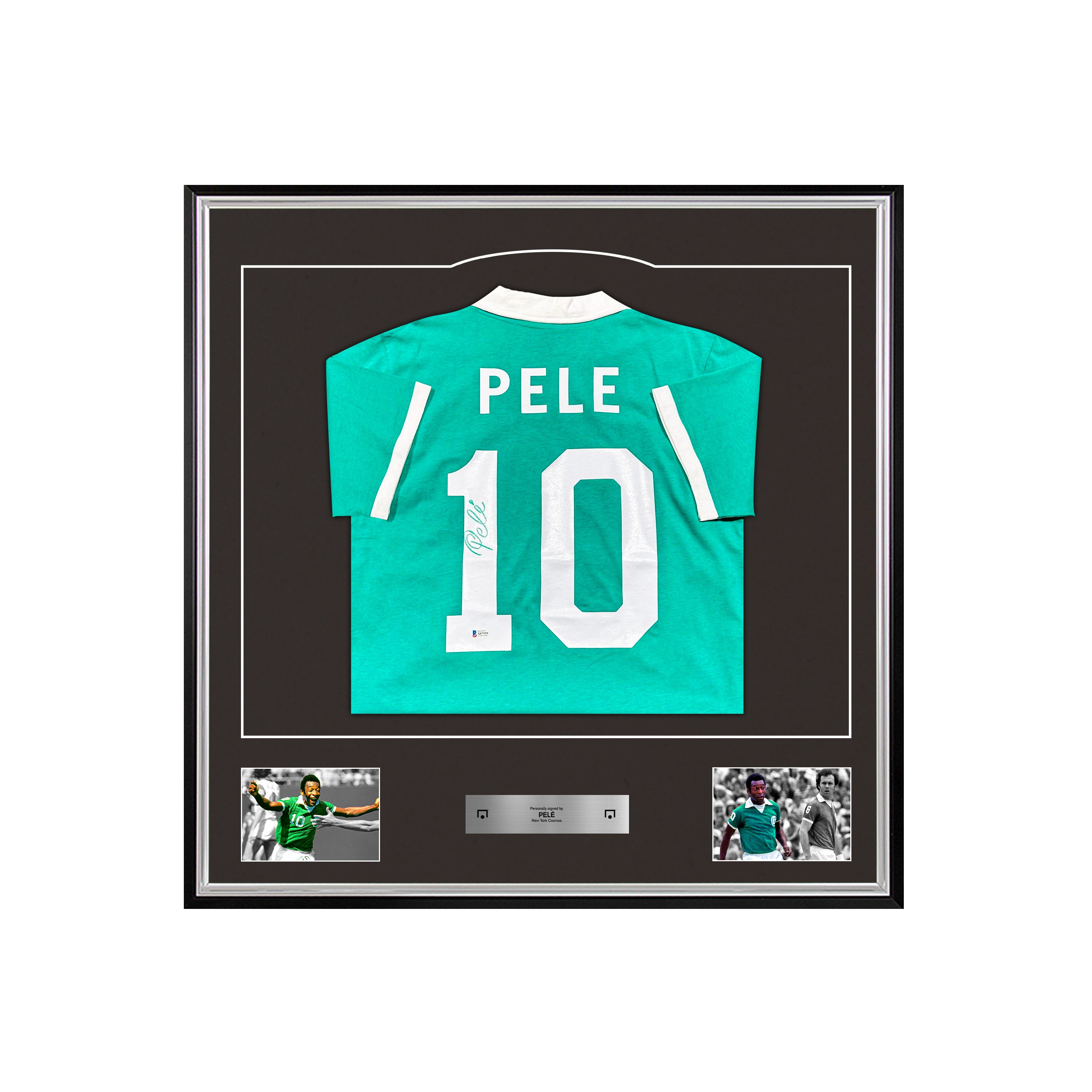 Pelé gesigneerd en ingelijst New York Cosmos home shirt